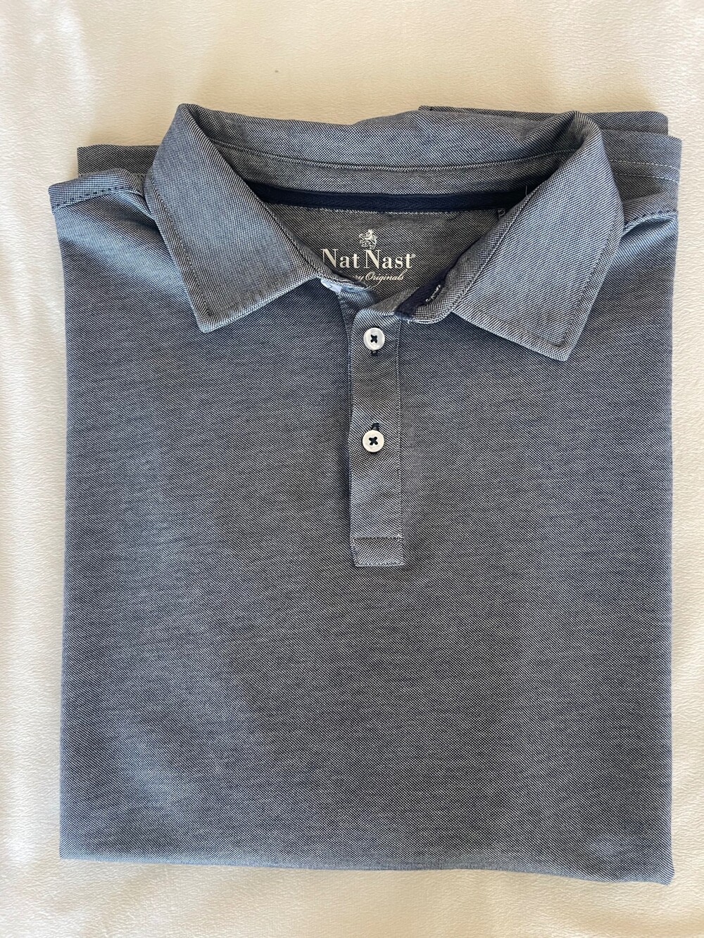 Nat Nast XXL Polo Shirt Blue Heathered Polyester Cotton